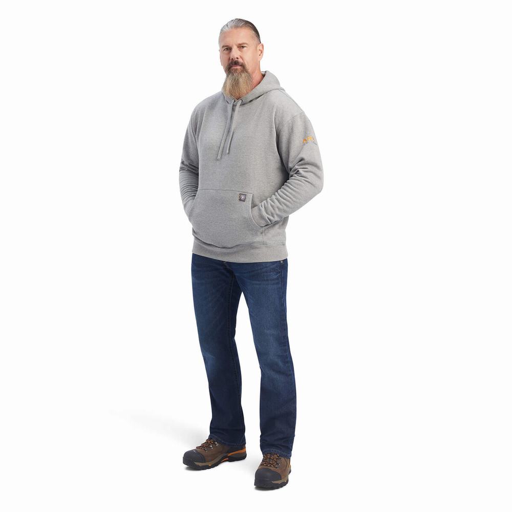 Grey Ariat Rebar Workman Men's Hoodies | EVUD61248