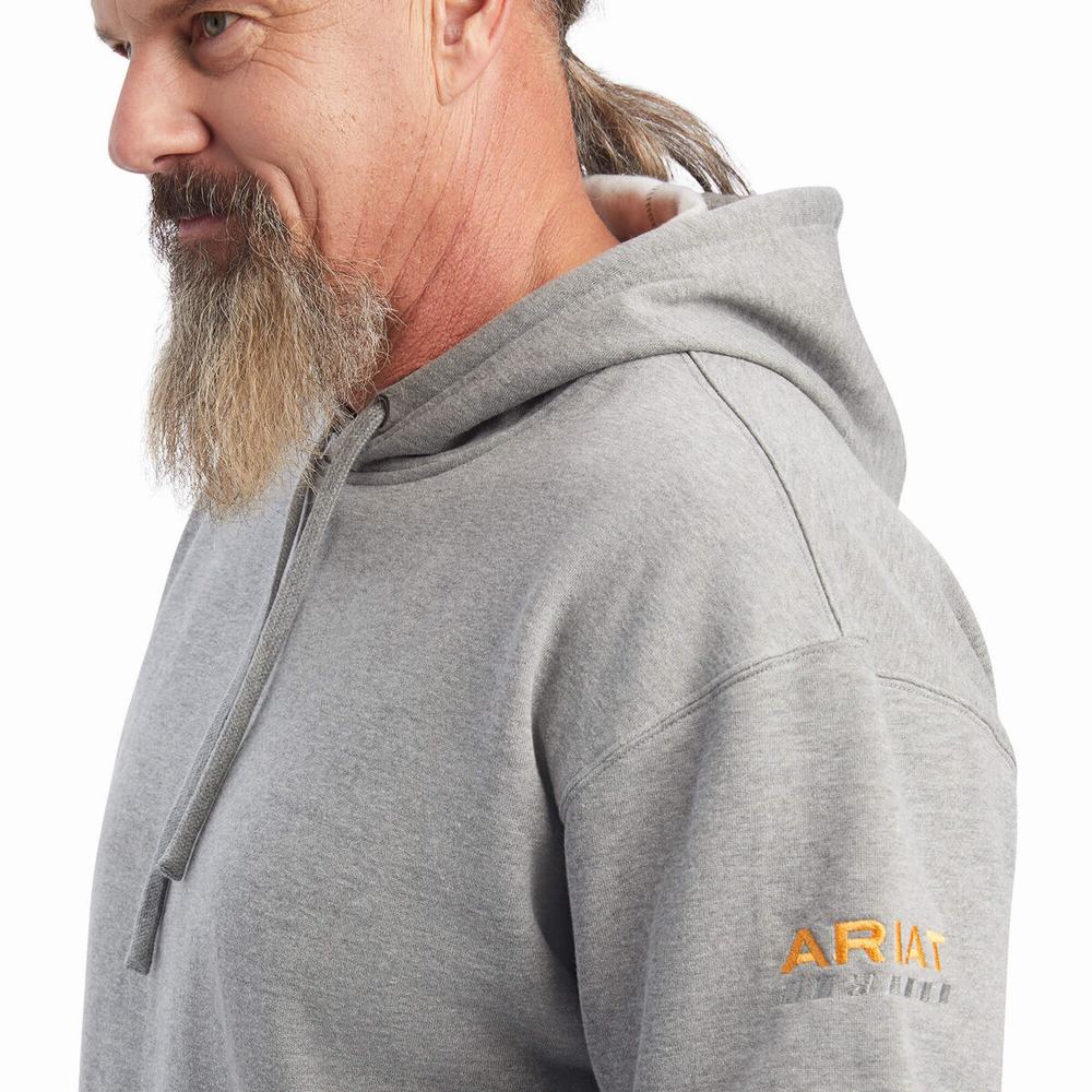 Grey Ariat Rebar Workman Men's Hoodies | EVUD61248