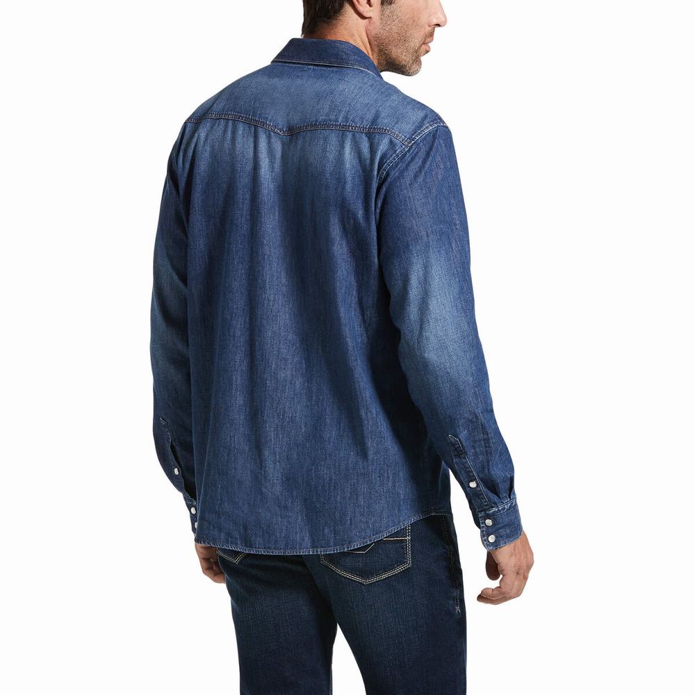 Grey Ariat Retro Fit Men's Shirts | XAUI35824