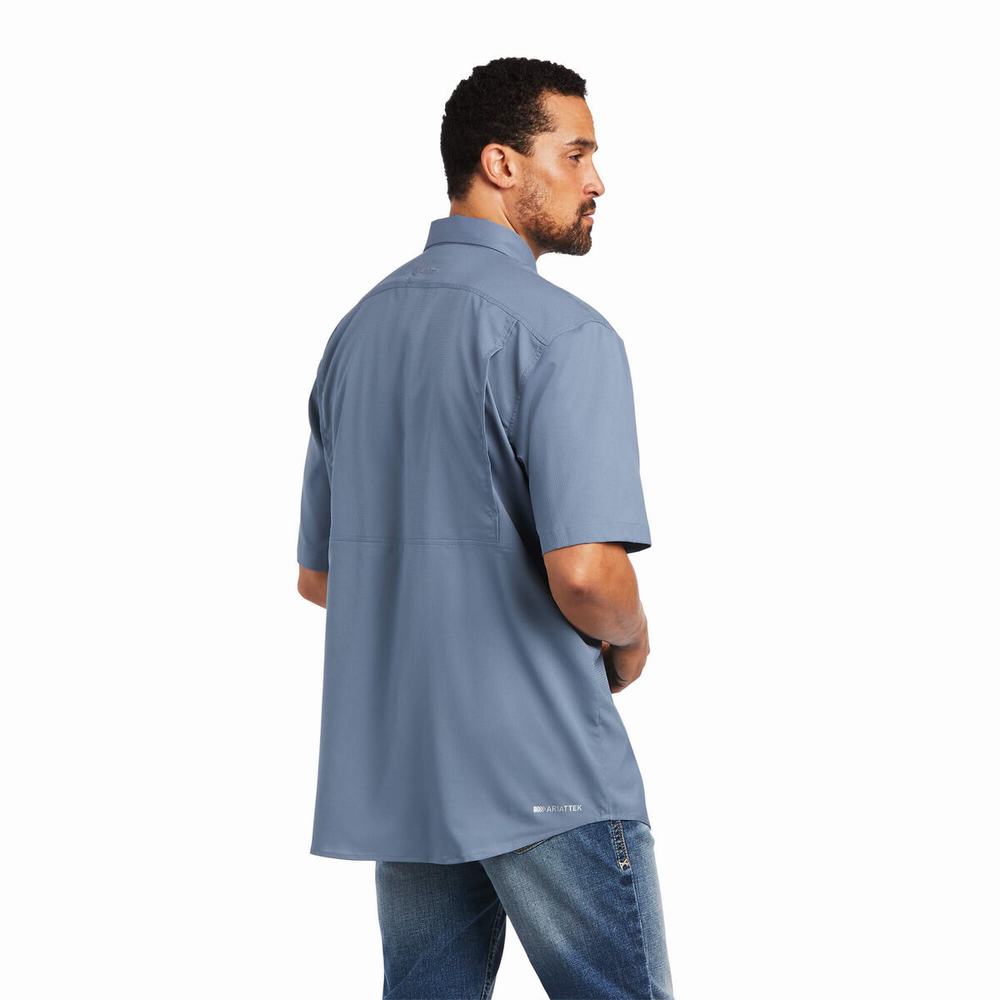 Grey Ariat VentTEK Classic Fit Men's Shirts | CWJF10634