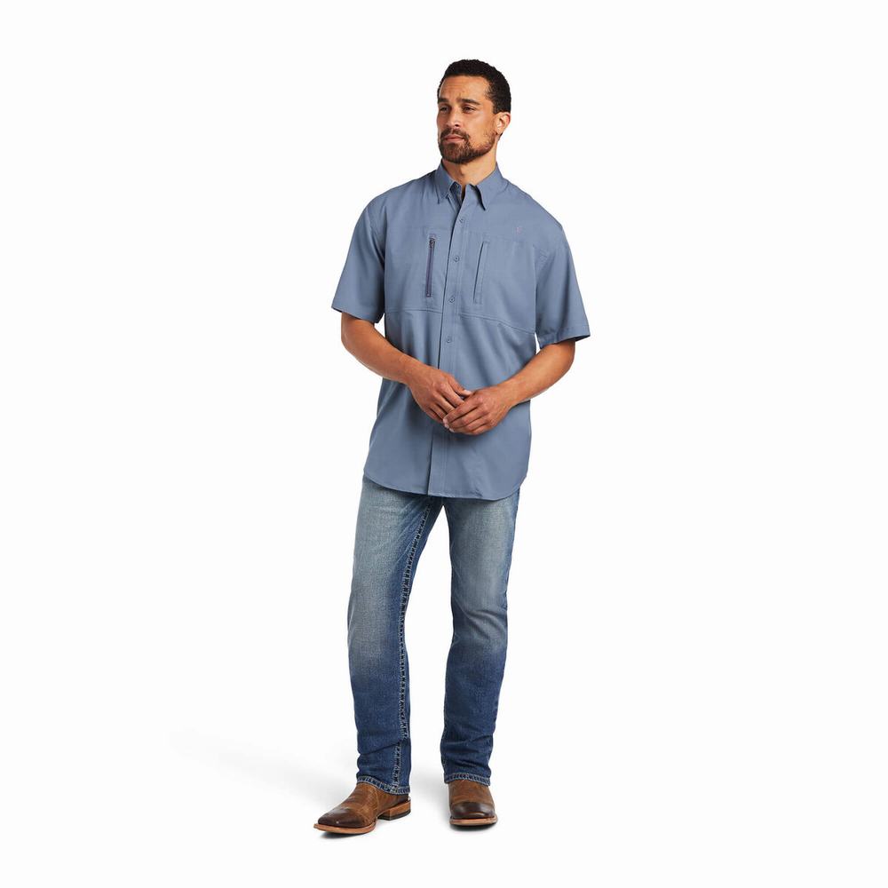 Grey Ariat VentTEK Classic Fit Men's Shirts | CWJF10634