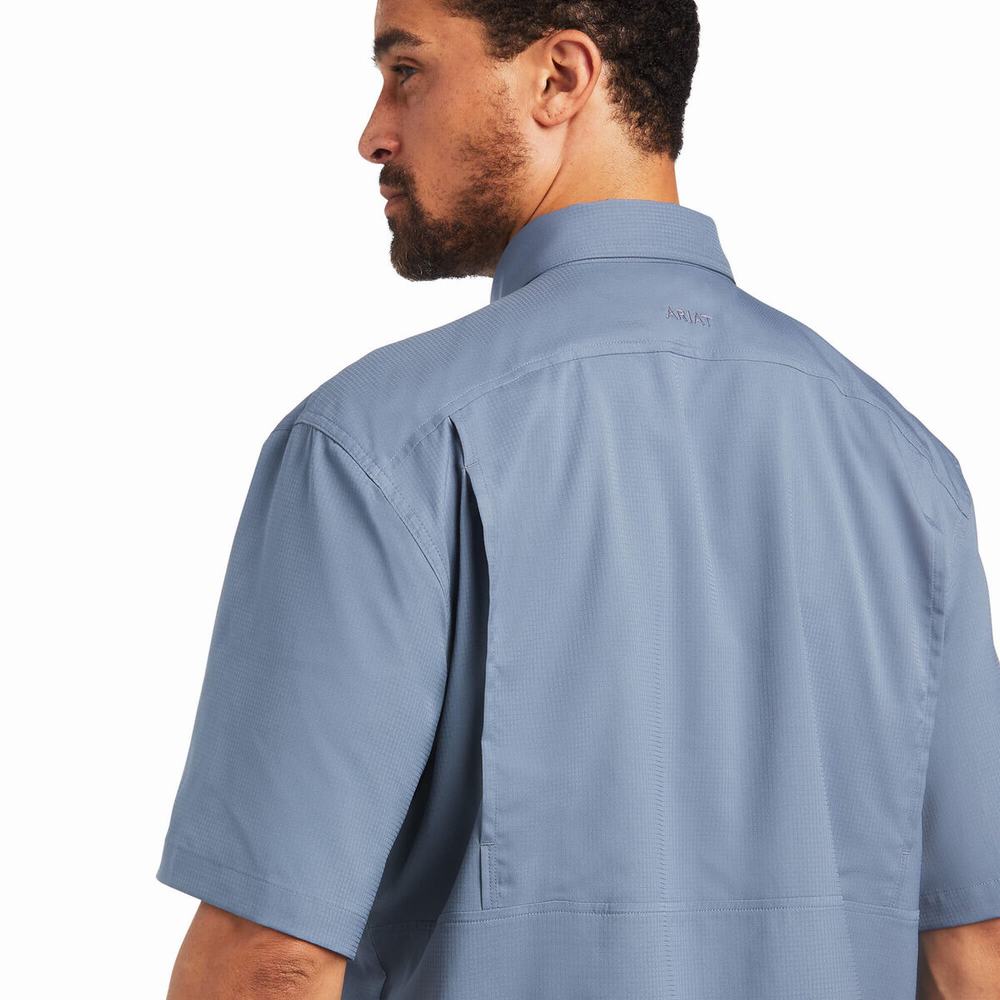 Grey Ariat VentTEK Classic Fit Men's Shirts | CWJF10634