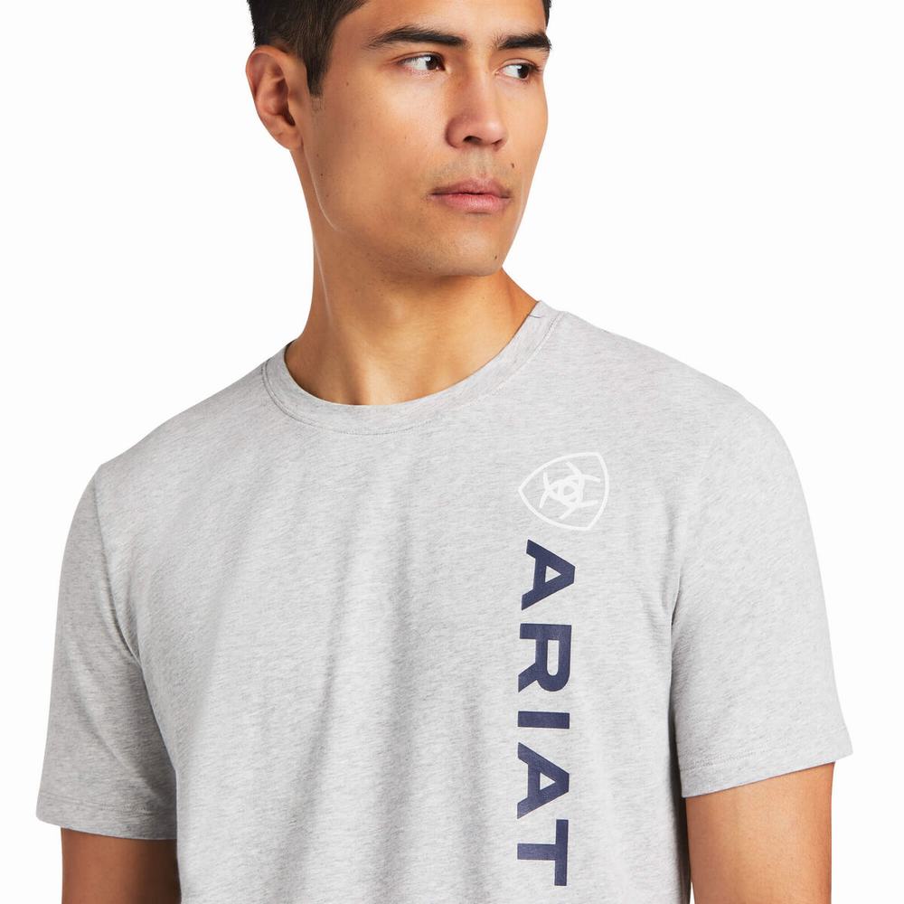 Grey Ariat Vertical Logo Men's English Riding | ZOPG57803