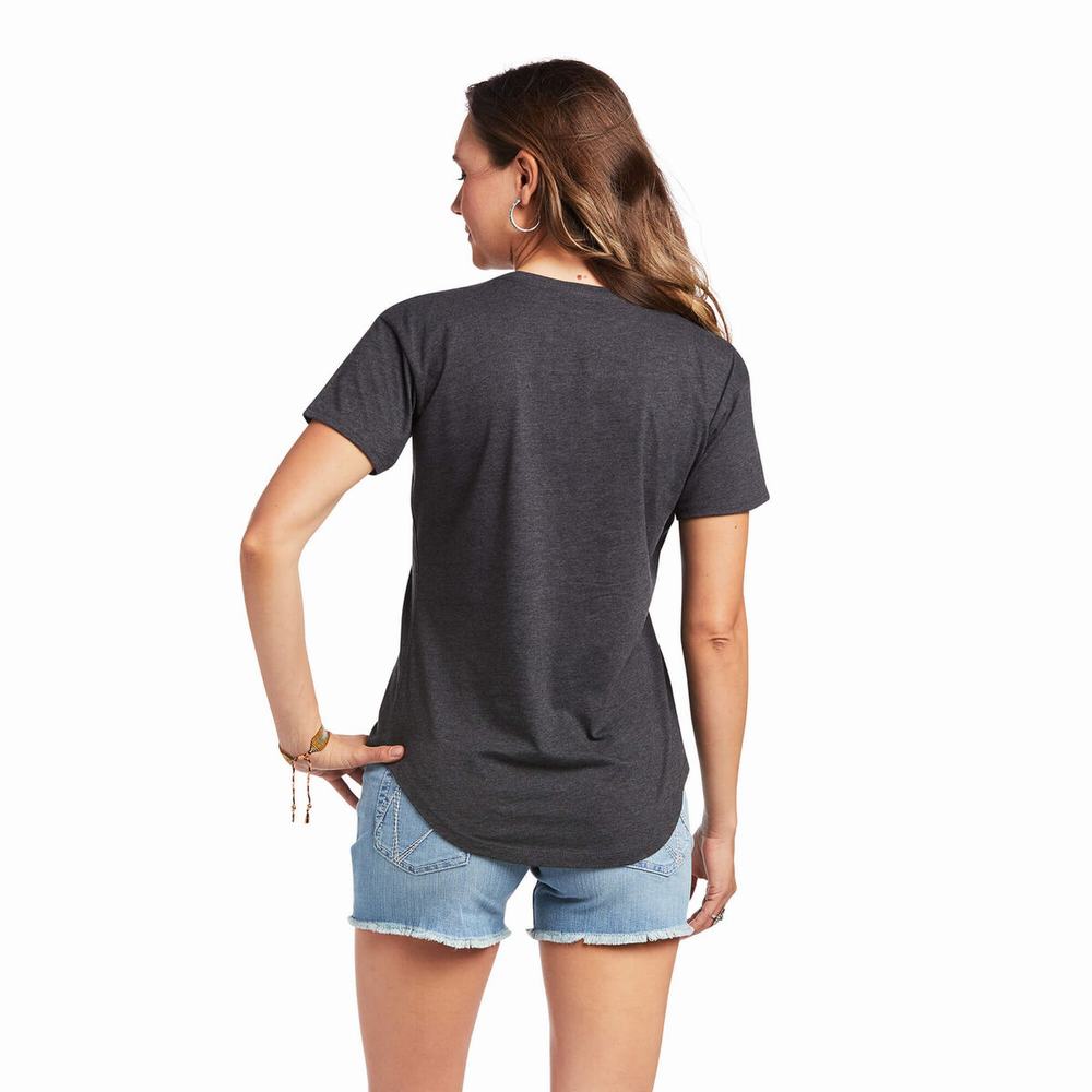 Grey Ariat Wild Country Women's Tops | WLOF82965