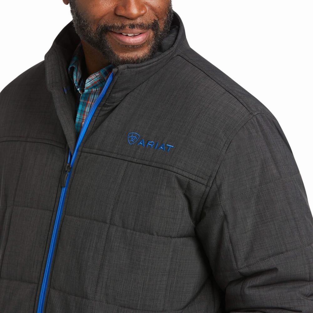 Grey Deep Blue Ariat Crius Insulated Men's Jackets | LEPA73154