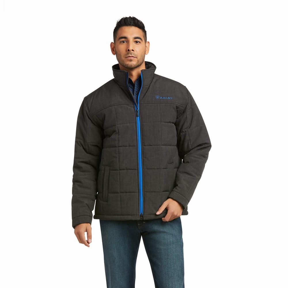 Grey Deep Blue Ariat Crius Insulated Men\'s Jackets | LEPA73154