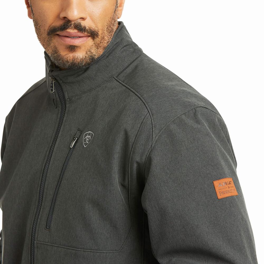 Grey Stripes Ariat Pendleton Logo 2.0 Softshell Men's Jackets | UEDP18506