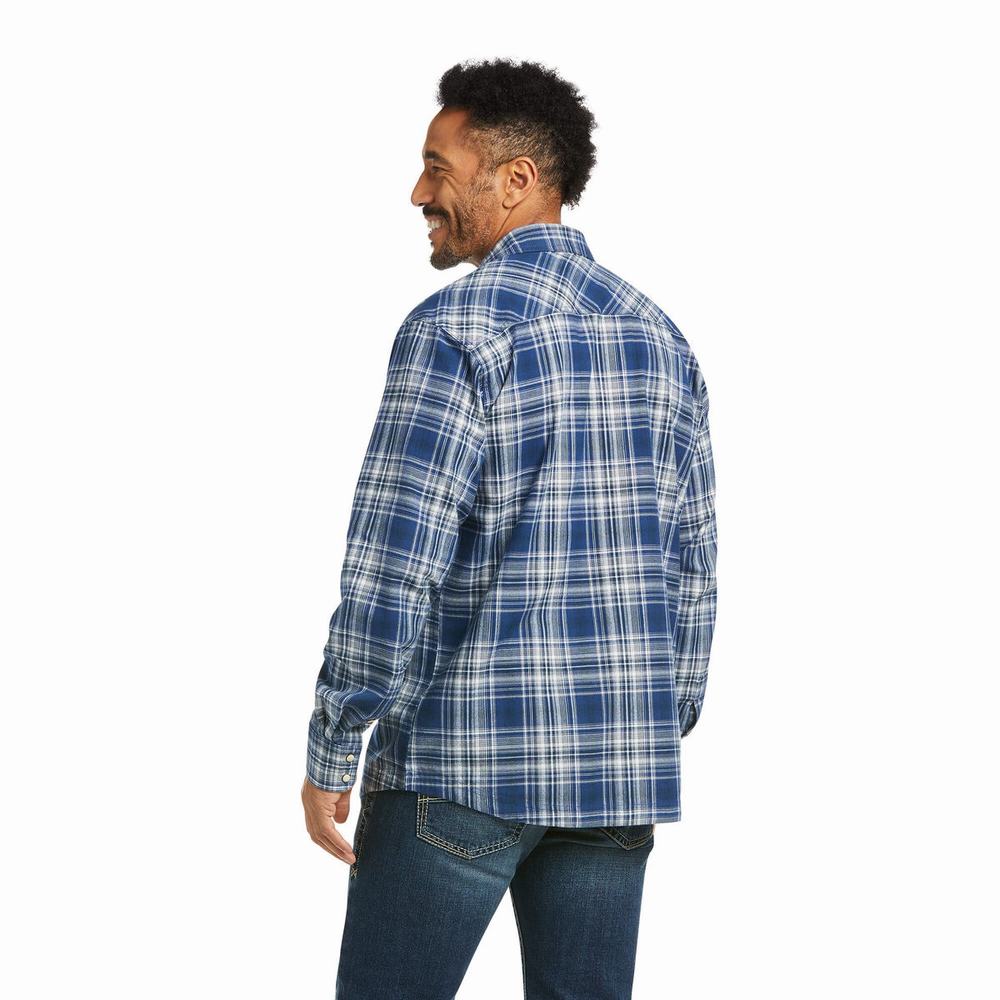 Indigo Ariat Hempstead Retro Fit Men's Shirts | ZTVC64715