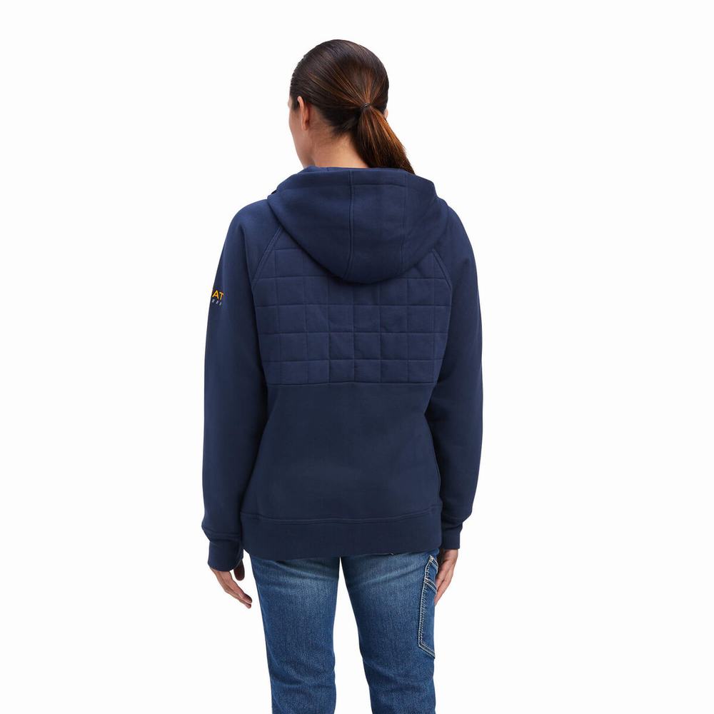 Indigo Ariat Rebar Regulator Full Zip Women's Hoodies | UCSN53812