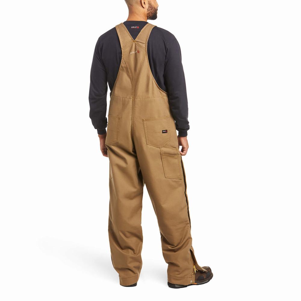 Khaki Ariat FR Insulated Overall 2.0 Men's Pants | FBQO47635