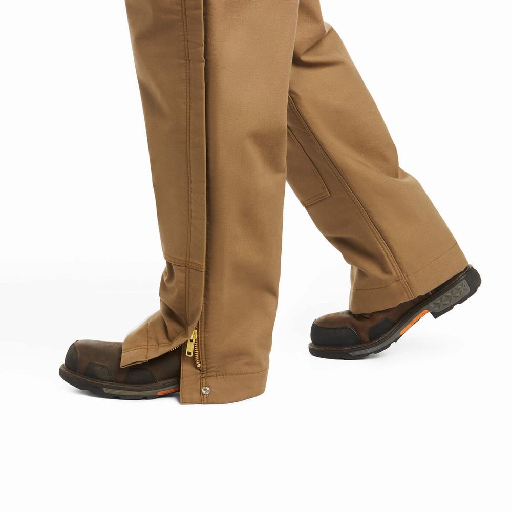 Khaki Ariat FR Insulated Overall 2.0 Men's Pants | FBQO47635