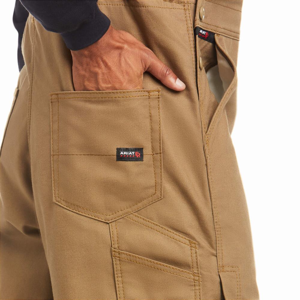 Khaki Ariat FR Insulated Overall 2.0 Men's Pants | FBQO47635