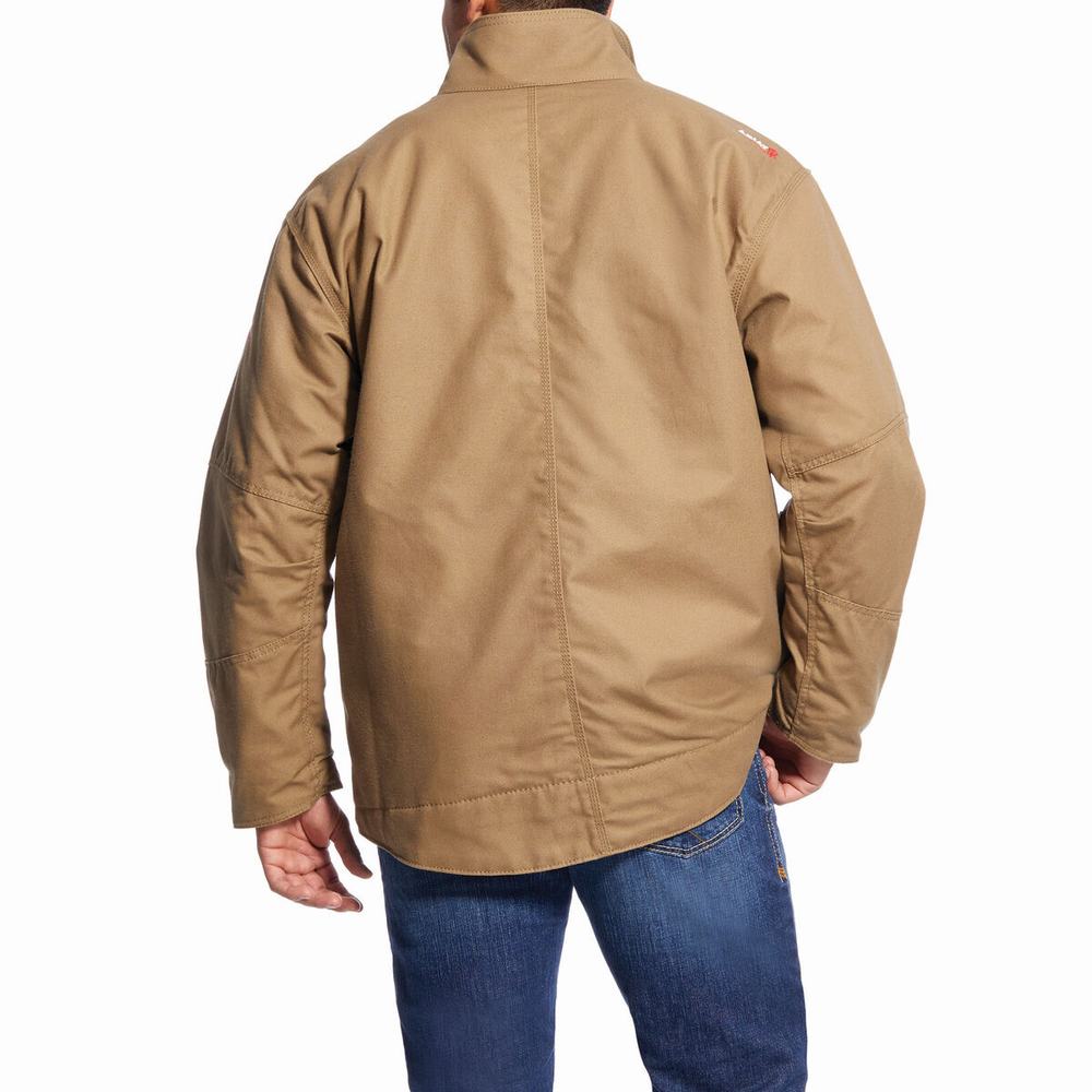 Khaki Ariat FR Workhorse Insulated Men's Jackets | JVKE12894