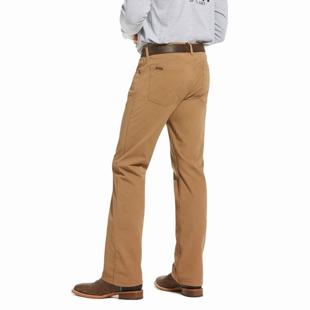 Khaki Ariat M5 Slim Stretch Boone Men's Pants | EYVQ31427