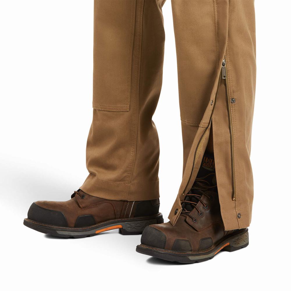 Khaki Ariat Rebar Duracanvas Unlined Men's Pants | TGOU39170