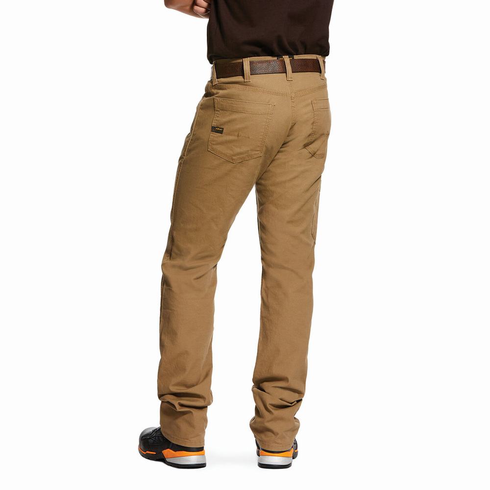 Khaki Ariat Rebar M4 Low Rise DuraStretch Made Tough Men's Pants | OQPI52968