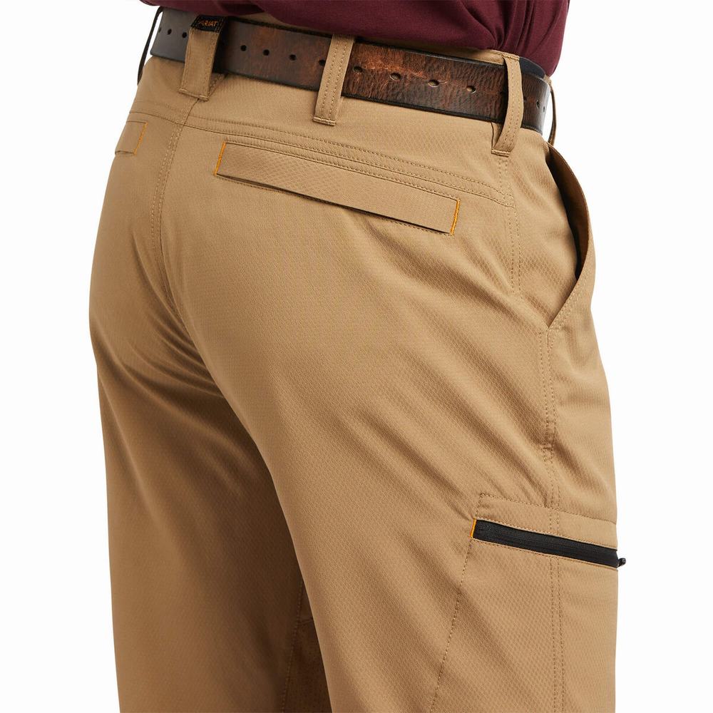 Khaki Ariat Rebar M5 Flow Ultralight Leg Men's Pants | PXZG19203