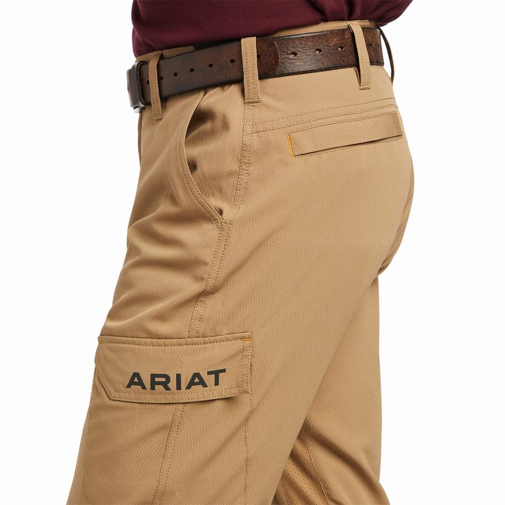 Khaki Ariat Rebar M5 Flow Ultralight Leg Men's Pants | PXZG19203