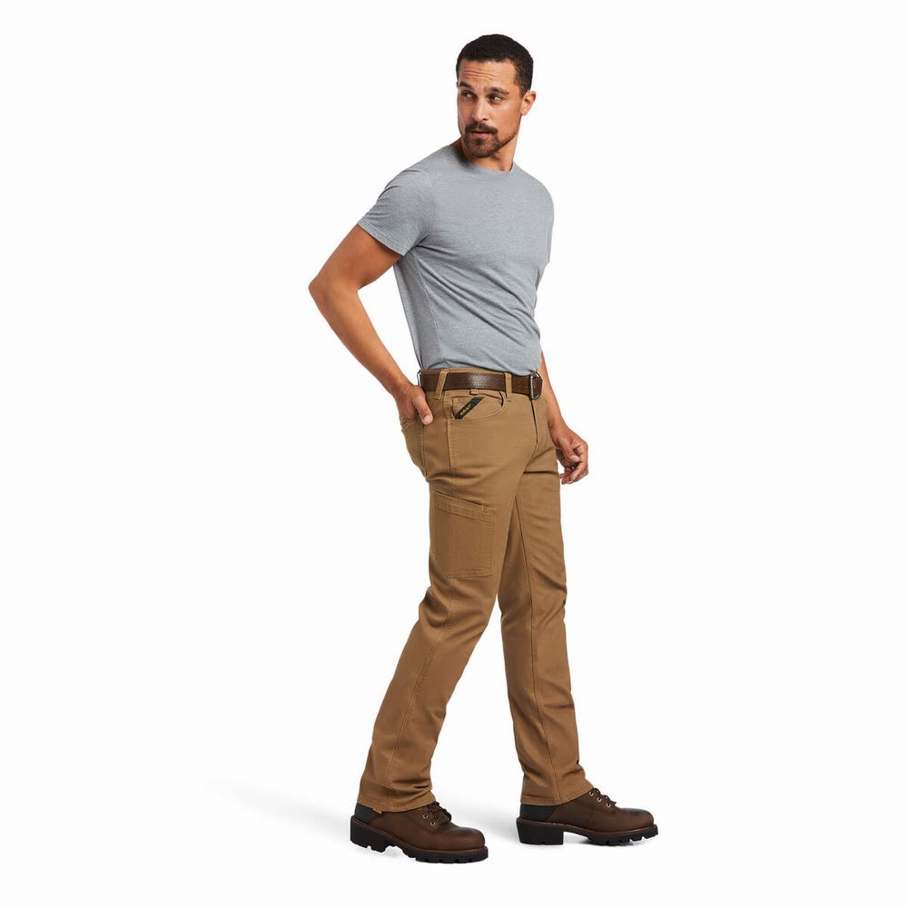 Khaki Ariat Rebar M7 DuraStretch Made Tough Men's Pants | VAIM26304