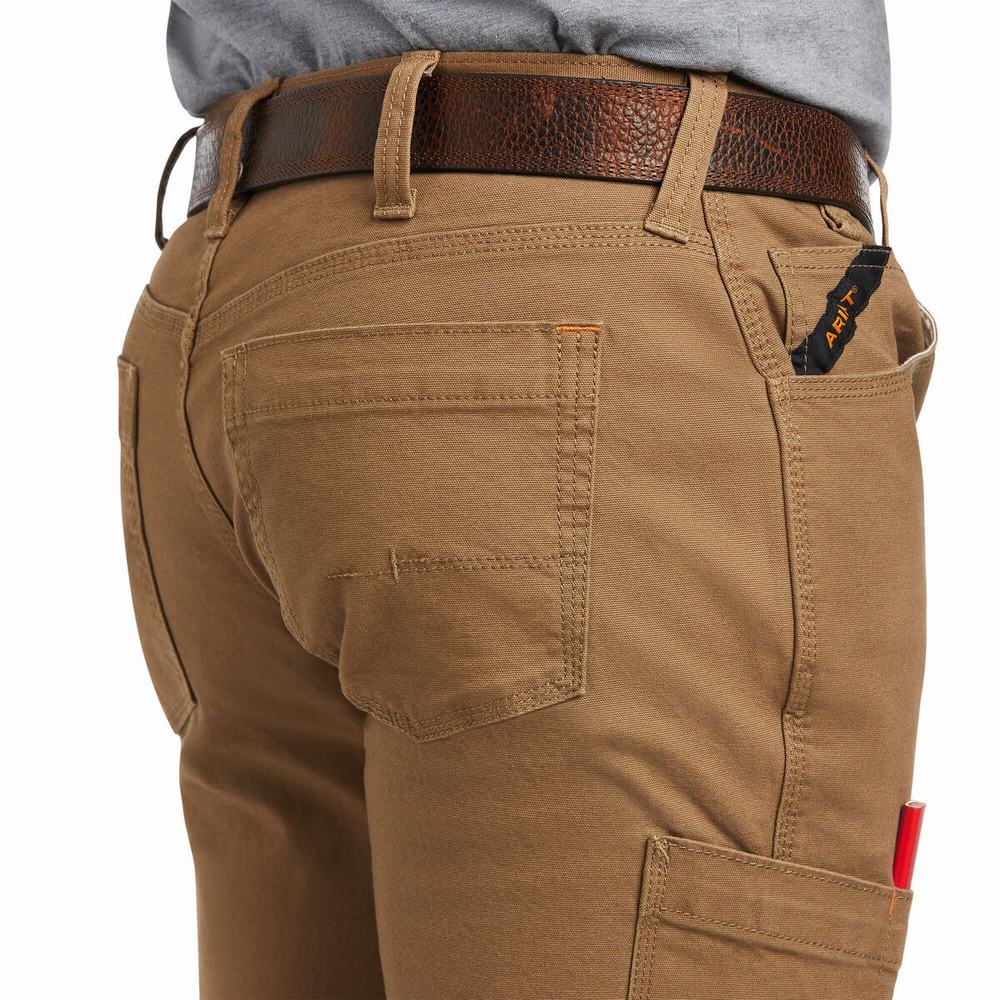 Khaki Ariat Rebar M7 DuraStretch Made Tough Men's Pants | VAIM26304