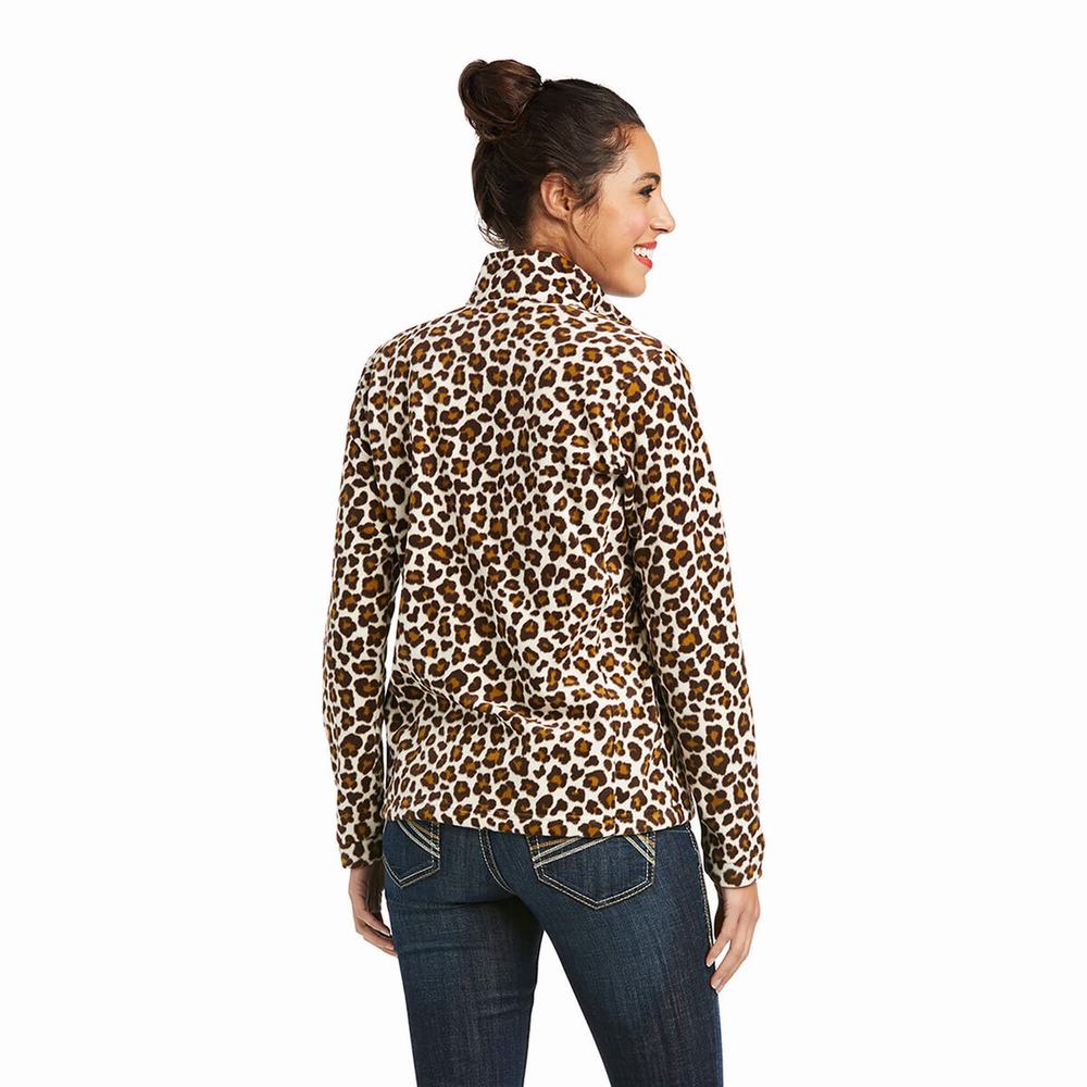 Leopard Ariat Printed Fleece 1/4 Zip Women's Hoodies | AOEY17908