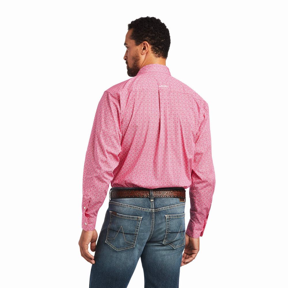 Light Rose Ariat Malachi Stretch Classic Fit Men's Shirts | DHTX40381