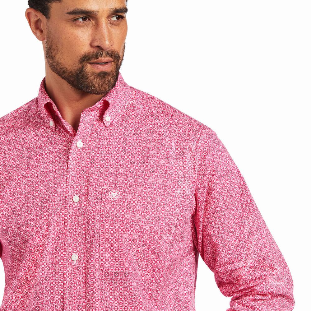 Light Rose Ariat Malachi Stretch Classic Fit Men's Shirts | DHTX40381