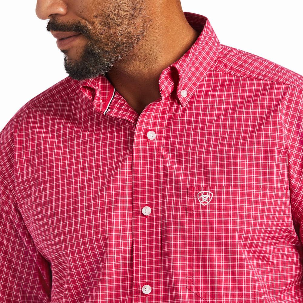 Light Rose Ariat Pro Series Miles Classic Fit Men's Shirts | CKIP03246