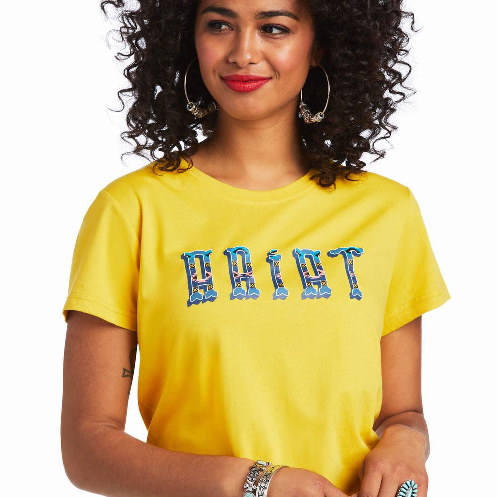 Mustard Ariat REAL Kinship Women's Tops | VNHC90845