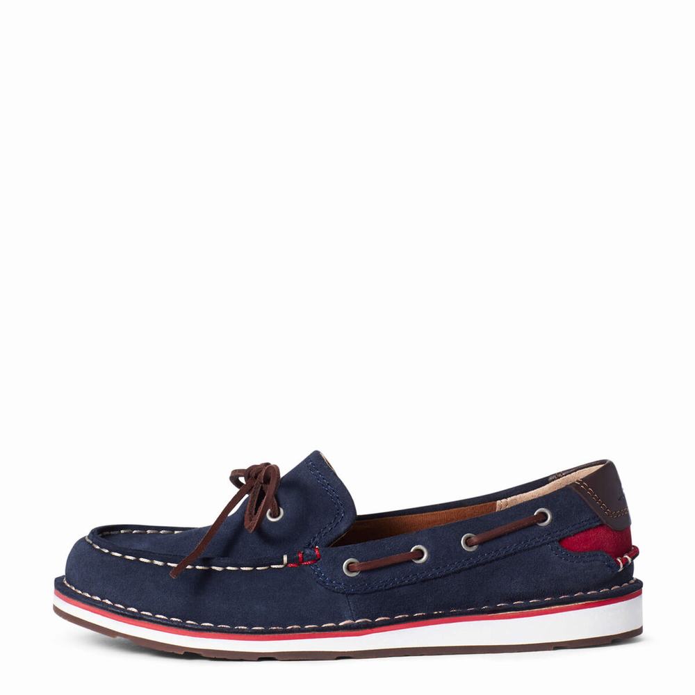 Navy Ariat Cruiser Shorebound Women's Sneakers | GZQJ68150