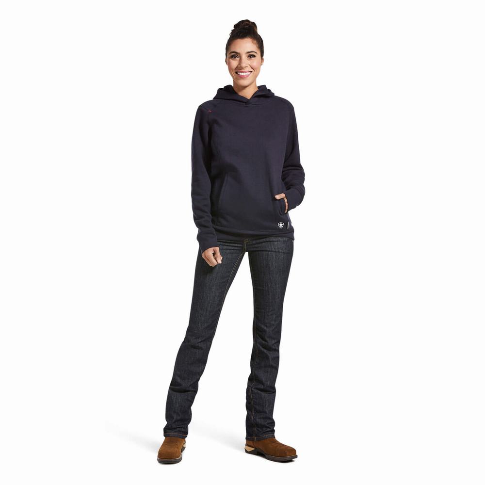 Navy Ariat FR Rev Women's Shirts | ZQNF58409