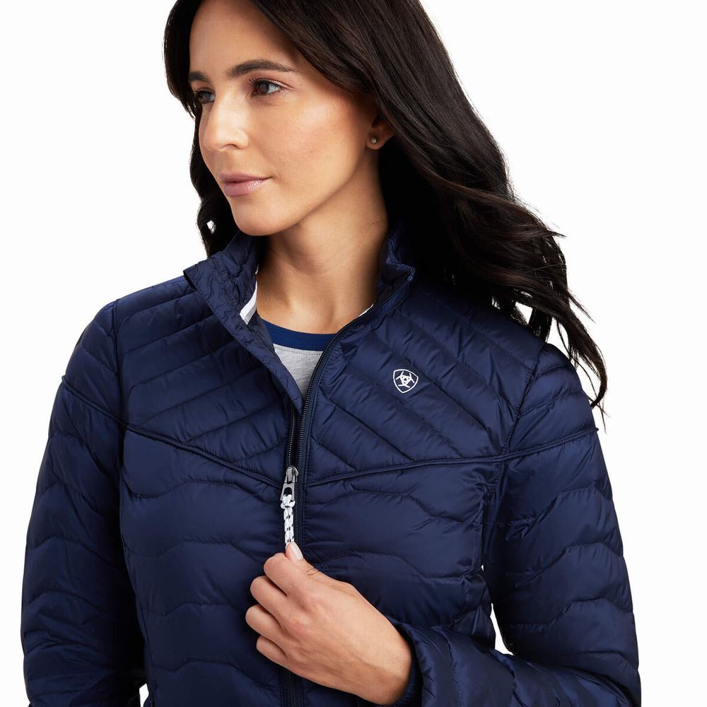 Navy Ariat Ideal Women's Jackets | GBIF87136