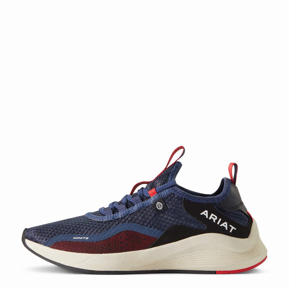 Navy Ariat Ignite Eco Women's Sneakers | IVEG06357