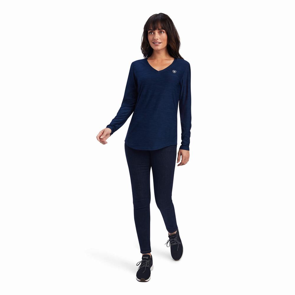 Navy Ariat Laguna Women's Tops | DZQY51396