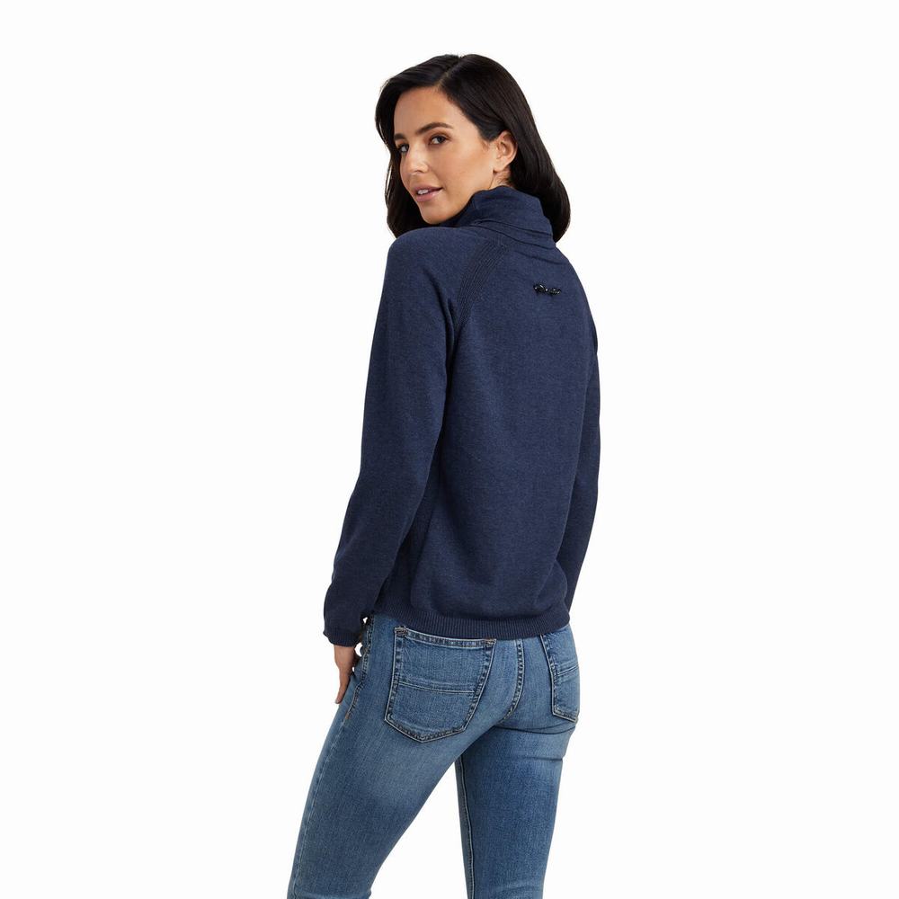 Navy Ariat Lexi Women's Sweaters | QTIM69405