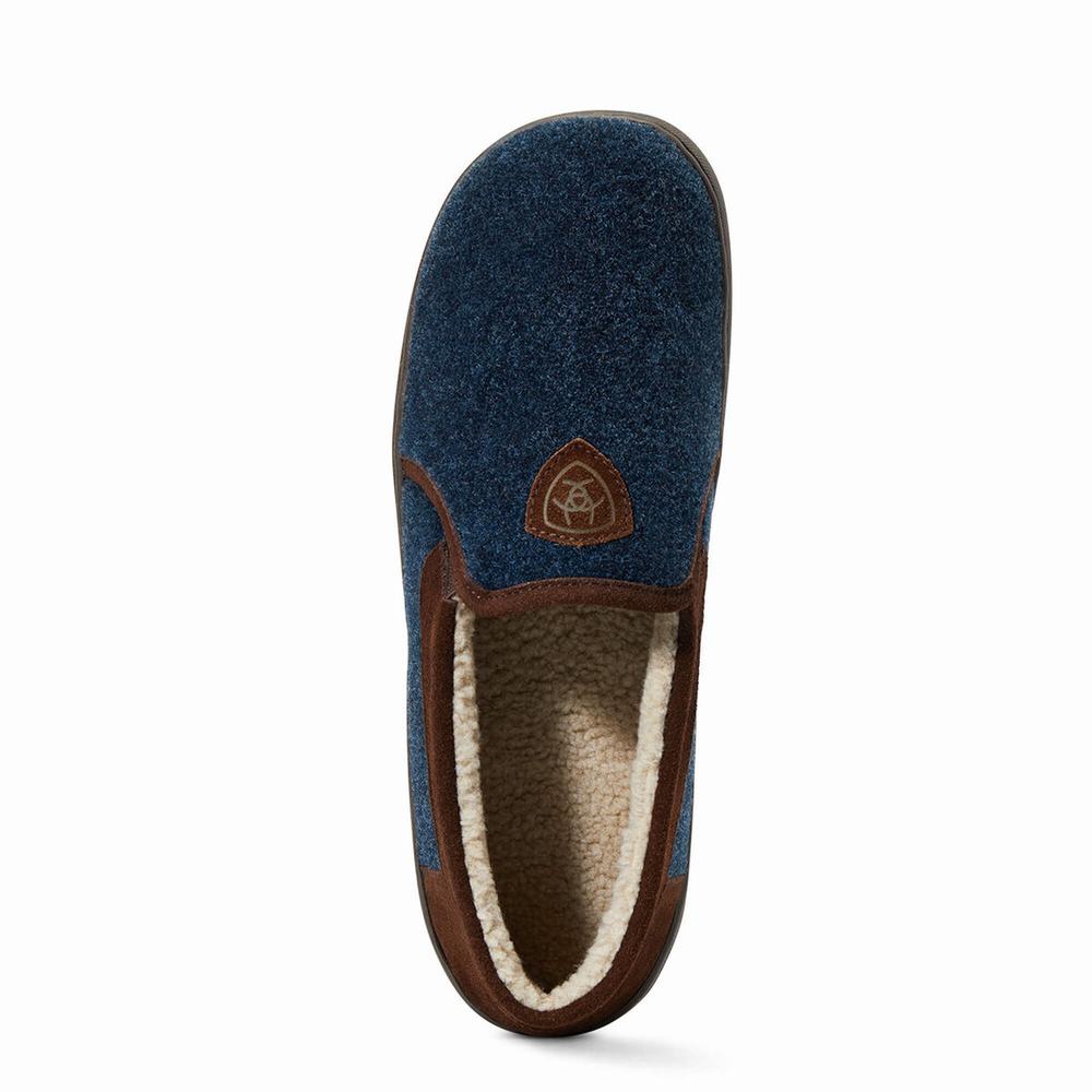 Navy Ariat Lincoln Men's Slippers | SIJQ09425