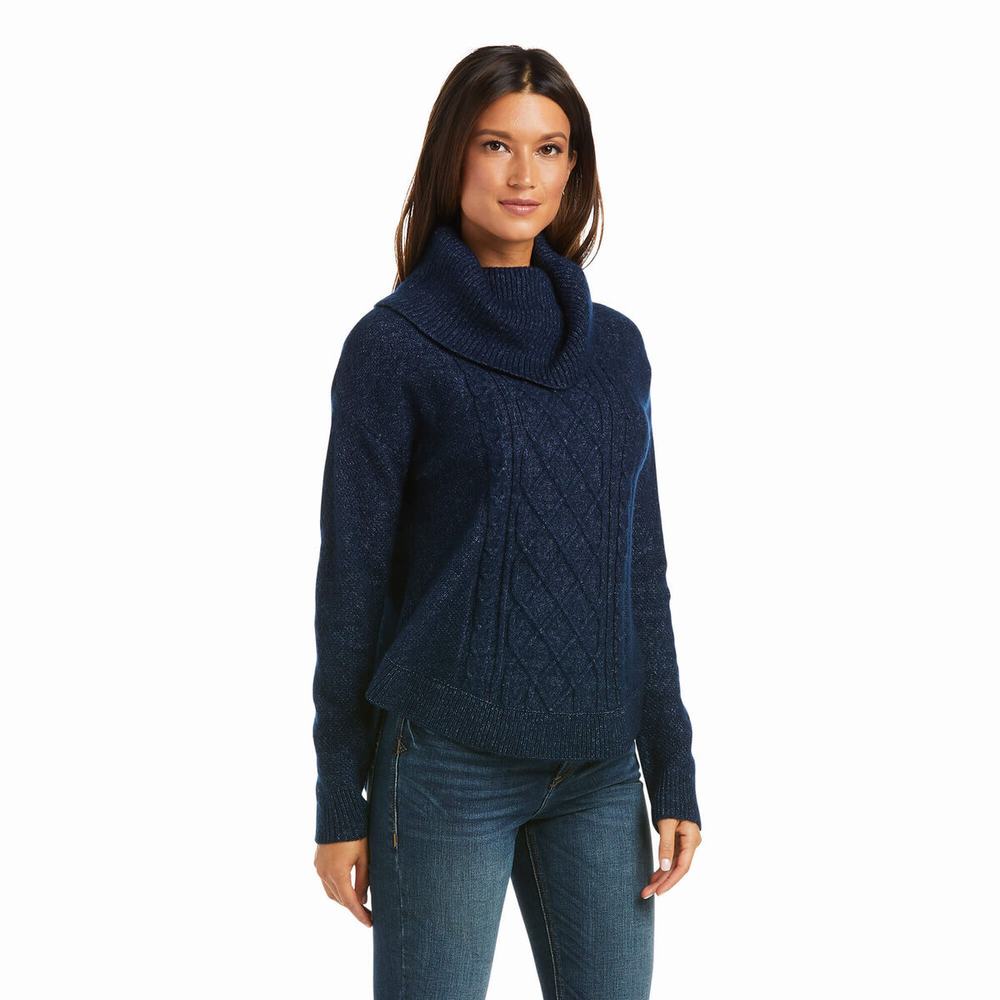 Navy Ariat Montara Women\'s Sweaters | RISZ61097