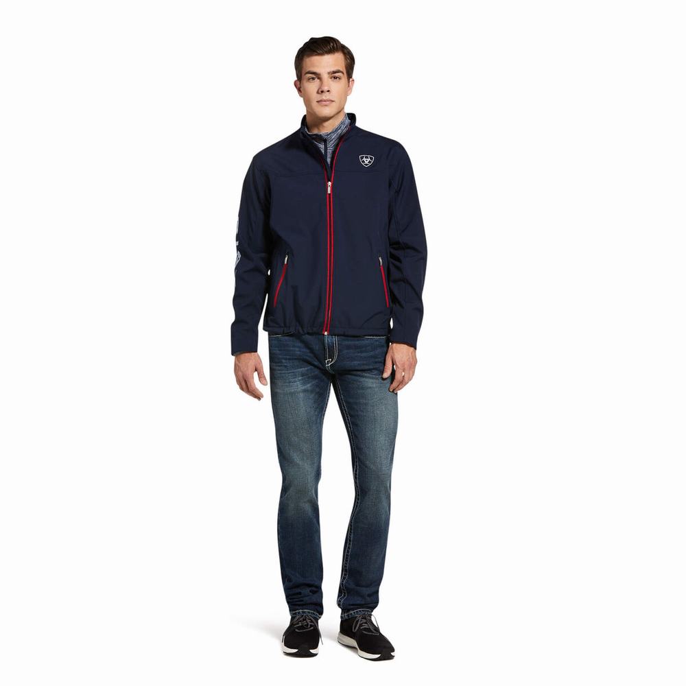 Navy Ariat New Team Softshell Men's English Riding | YSKG74063