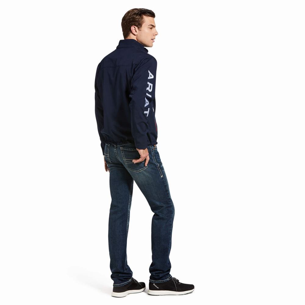 Navy Ariat New Team Softshell Men's English Riding | YSKG74063