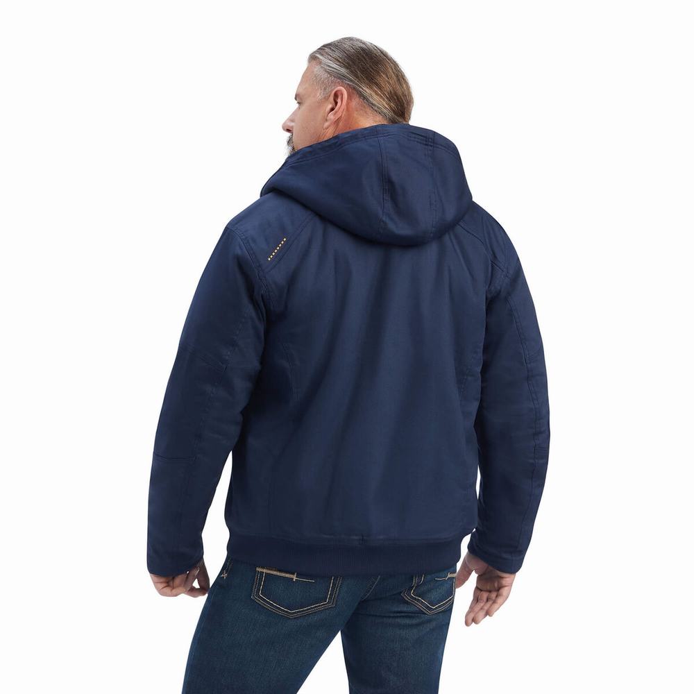 Navy Ariat Rebar DuraCanvas Men's Jackets | CLHA16273