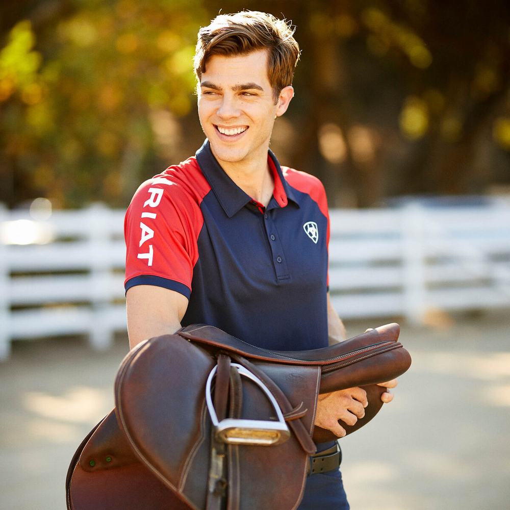 Navy Ariat Team 3.0 Men's English Riding | JUAY89261