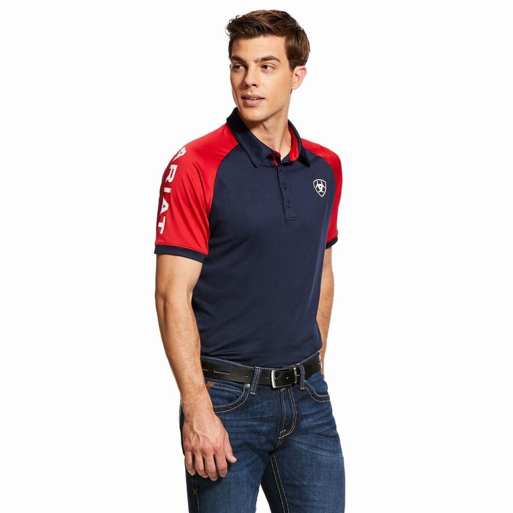 Navy Ariat Team 3.0 Men\'s English Riding | JUAY89261