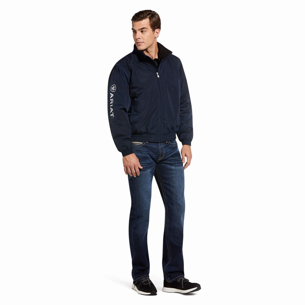 Navy Ariat Team Logo Insulated Men's English Riding | PVEF81570