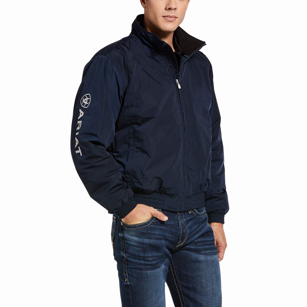 Navy Ariat Team Logo Insulated Men\'s English Riding | PVEF81570