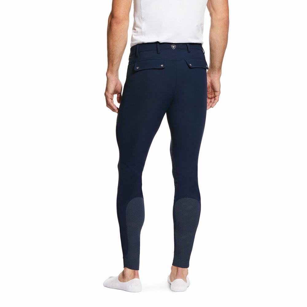 Navy Ariat Tri Factor Grip Men's English Riding Pants | IWRP07145