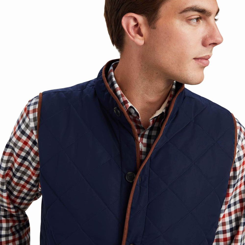 Navy Ariat Woodside Men's Jackets | DYWH50912