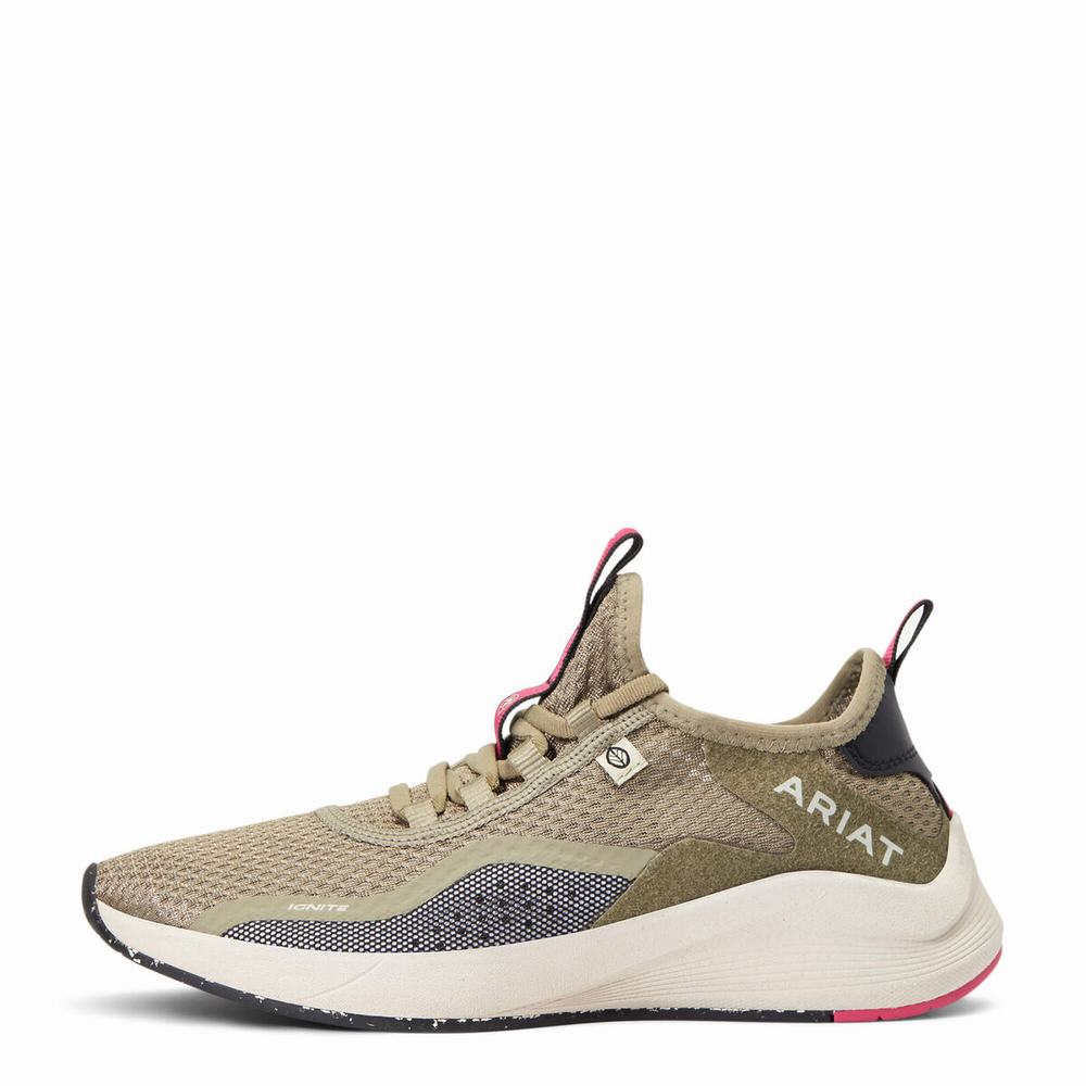 Olive Ariat Ignite Eco Women's Sneakers | MHRN02946