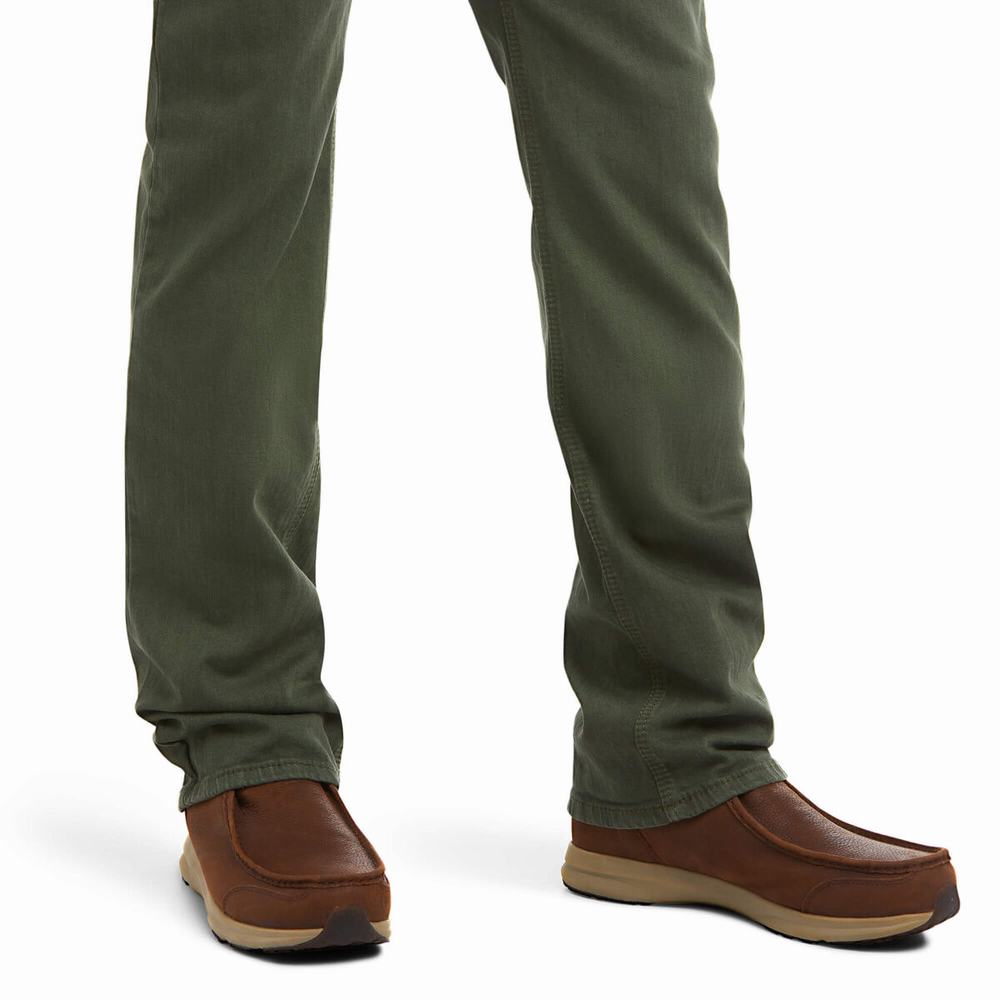 Olive Ariat M7 Rocker Stretch Grizzly Men's Straight-Fit Jeans | BAKC51389