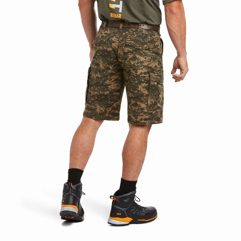 Olive Camo Ariat Rebar DuraStretch Made Tough Cargo Men's Pants | XTSY60839