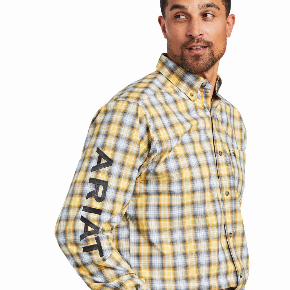 Orange Ariat Pro Series Team Olen Classic Fit Men's Shirts | OZQB24195